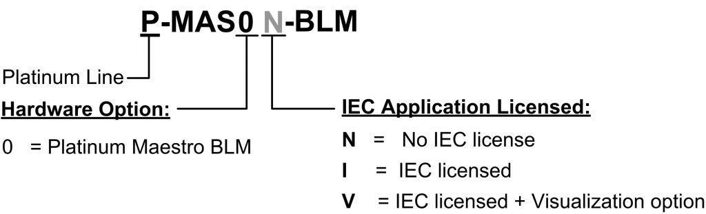 Platinum Maestro controller Catalog Number and Configurations