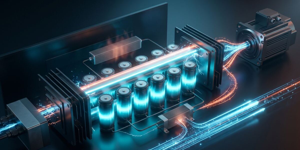 DC bus energy flow in servo drive
