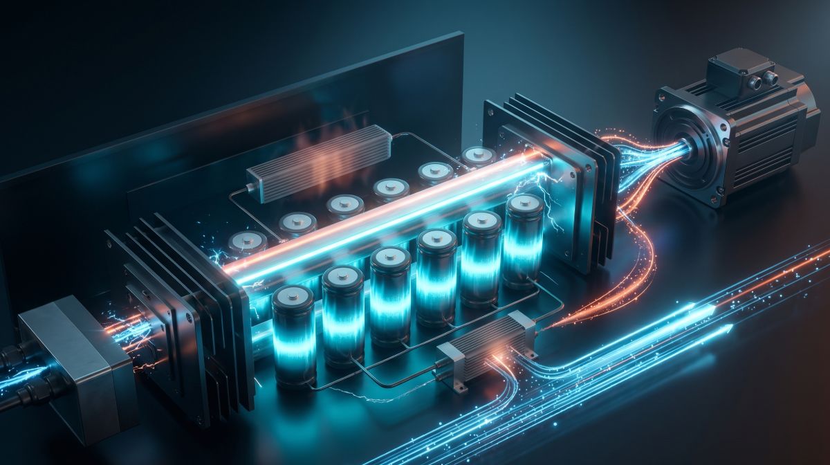 DC bus energy flow in servo drive